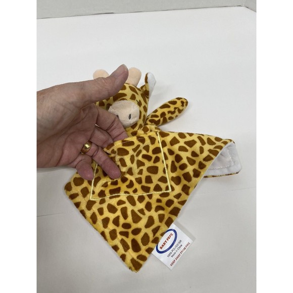 Baby FeFe Giraffe Baby Security Blanket Lovey w/Pocket Hook & Loop holder - Picture 6 of 11